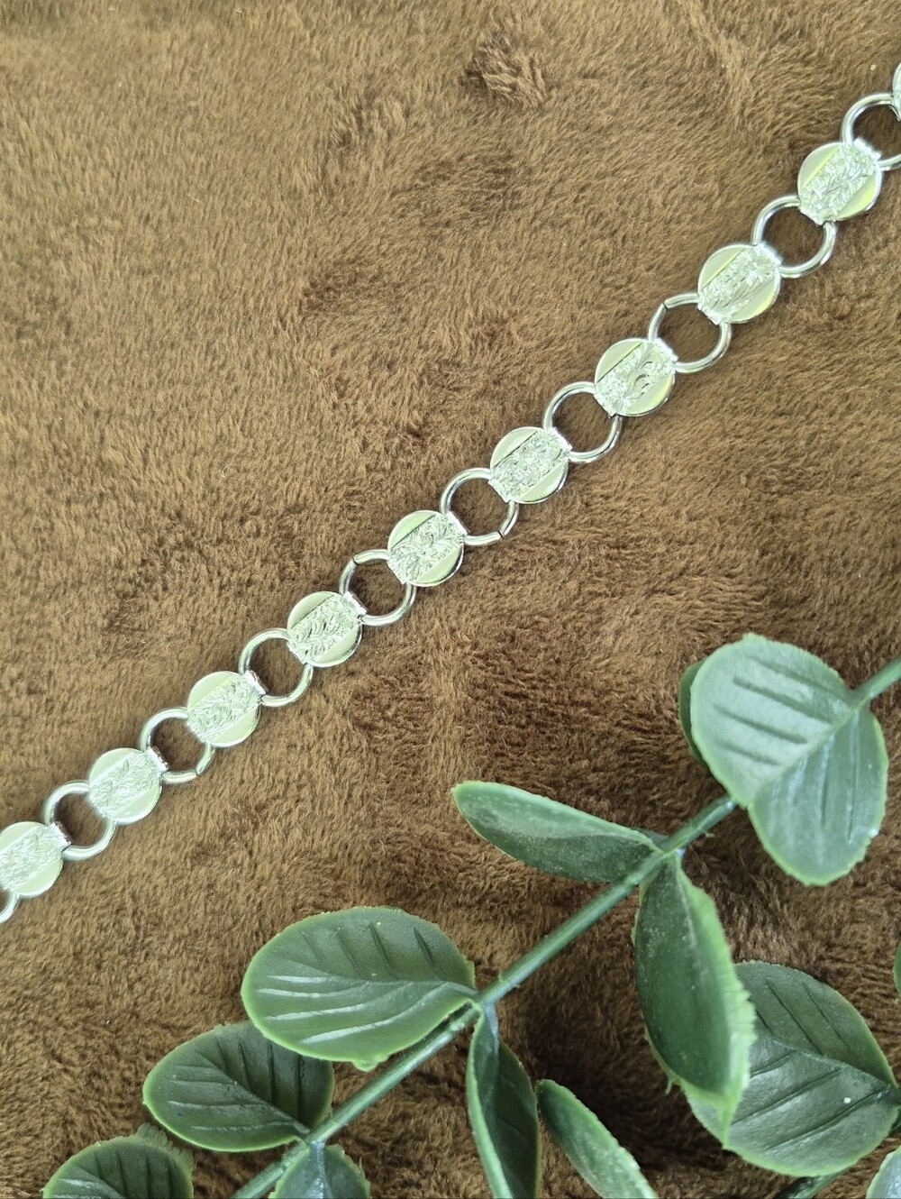 Vintage Classic Silver-Tone Coin Link Bracelet - Women